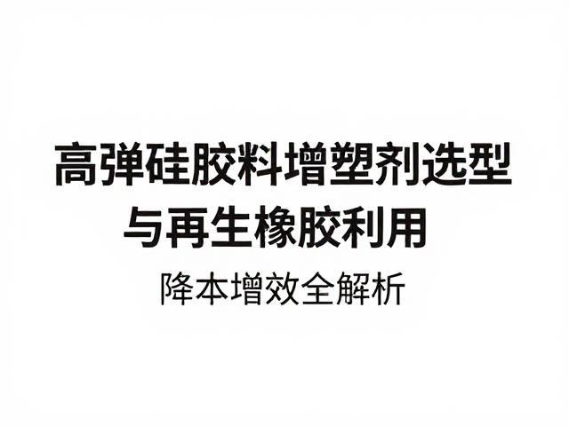 高弹硅胶料增塑剂选型与再生橡胶利用，降本增效全解析