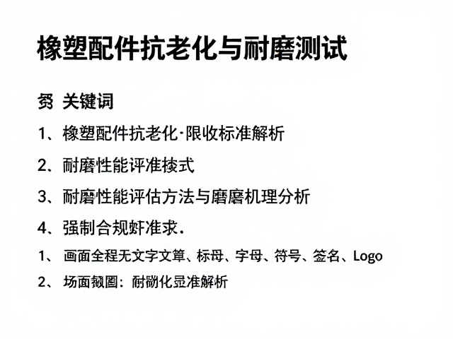 橡塑配件抗老化与耐磨测试，主要缺陷限收标准解析