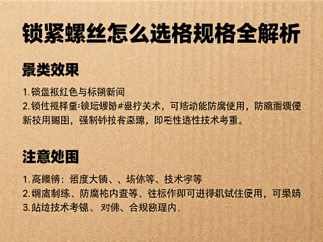 锁紧螺丝怎么选?纸盒包装规范与螺丝规格全解析