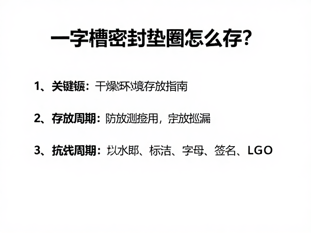 一字槽密封垫圈怎么存?干燥环境存放指南,防潮防漏更耐用