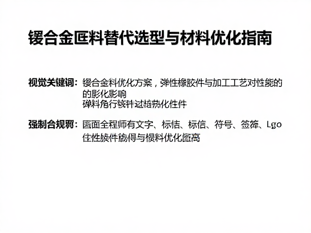 镁合金胚料替代方案，弹性橡胶件选型与材料优化指南