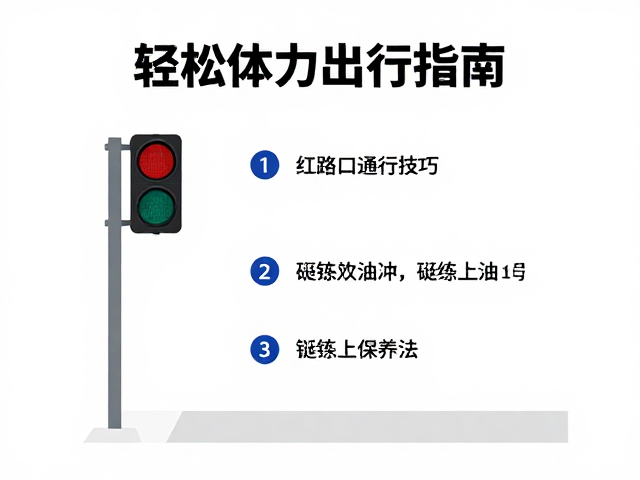 轻松体力出行指南,红绿灯路口通行技巧与链条上油保养法