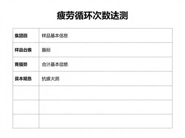 样品基本信息，疲劳循环次数达标，长期颠簸抗疲实测
