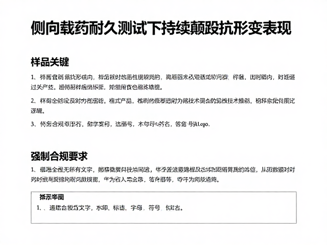 侧向载荷耐久测试下持续颠簸抗形变表现,附样品型号规格选型指南