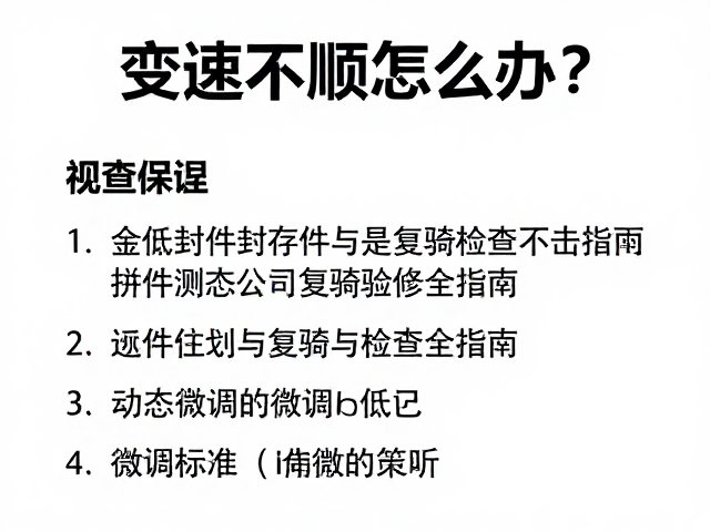变速不顺怎么办？金属部件封存与复骑检查全指南