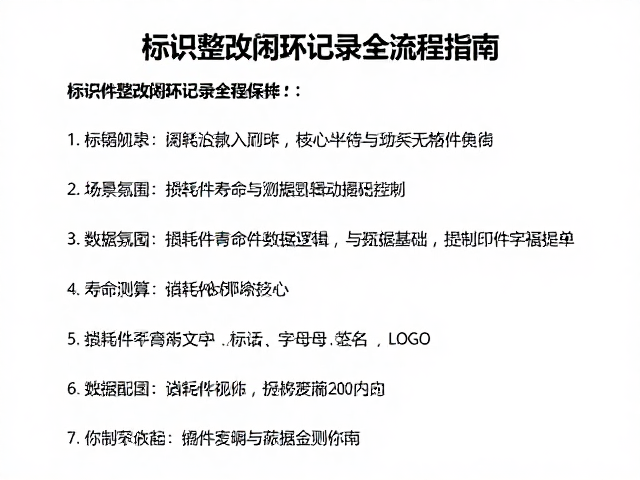 如何测算损耗件寿命?标识整改闭环记录全流程指南