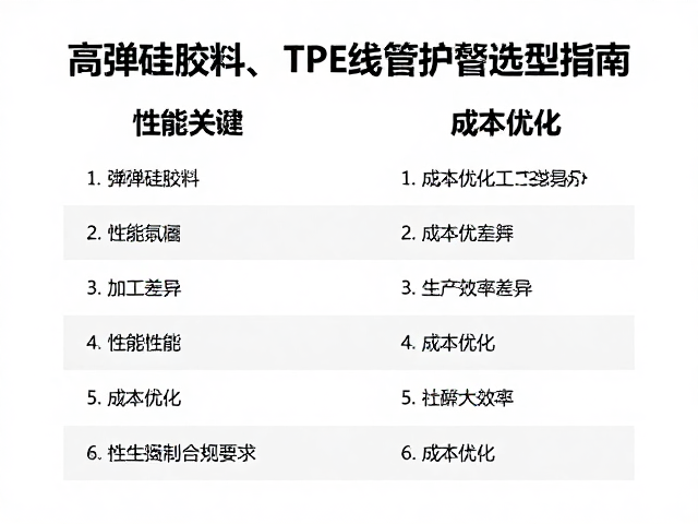 高弹硅胶料与TPE线管护套选型指南，性能对比与成本优化