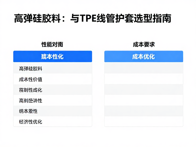 高弹硅胶料与TPE线管护套选型指南，性能对比与成本优化