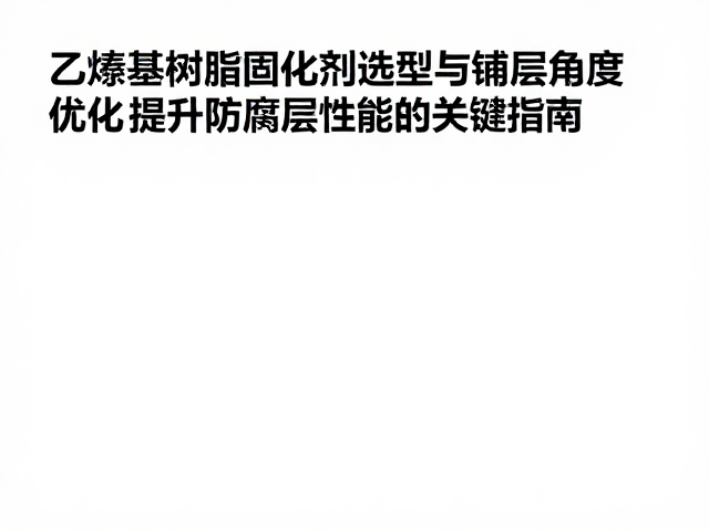 乙烯基树脂固化剂选型与铺层角度优化,提升防腐层性能的关键指南