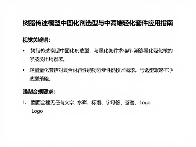 树脂传递模塑中固化剂选型与中高端轻量化套件应用指南