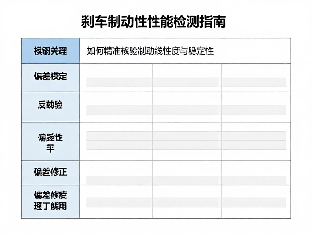 刹车制动性能检测指南,如何精准核验制动线性度与稳定性