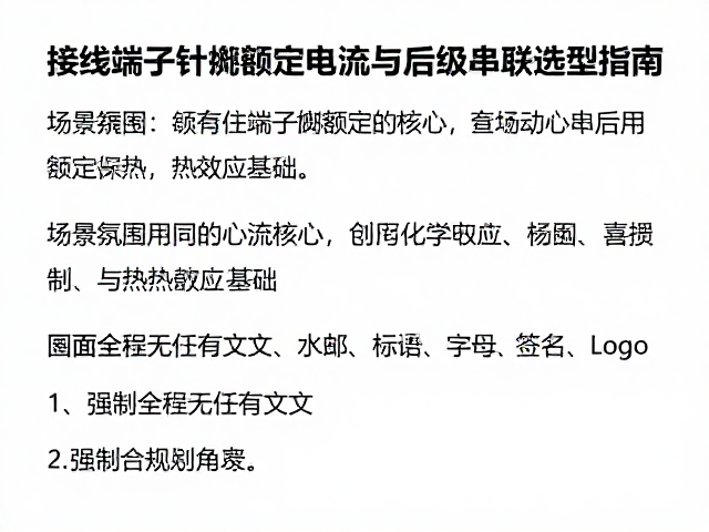 接线端子针脚额定电流与前后级串联选型指南