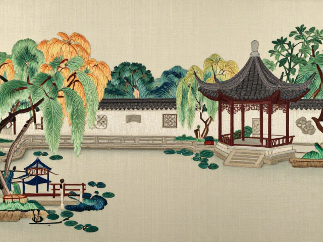 明代顾绣非遗露香园，线色分层与劈丝技法详解