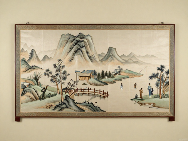 屏风挂画的构图设计与空间布局
