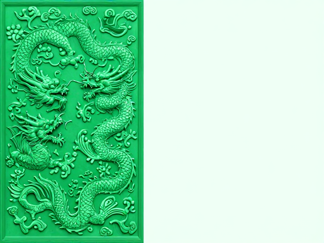 翡翠绿撞色内画纹饰,龙凤纹传统美学与现代设计灵感