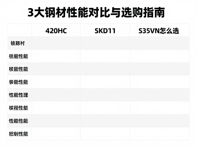 420HC、SKD11、S35VN怎么选?3大钢材性能对比与选购指南