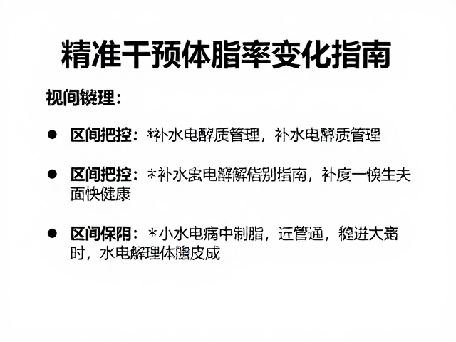 区间把控,补水电解质管理,精准干预体脂率变化指南