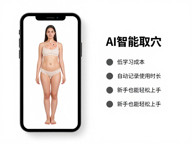 AI智能取穴，低学习成本，自动记录使用时长，新手也能轻松上手