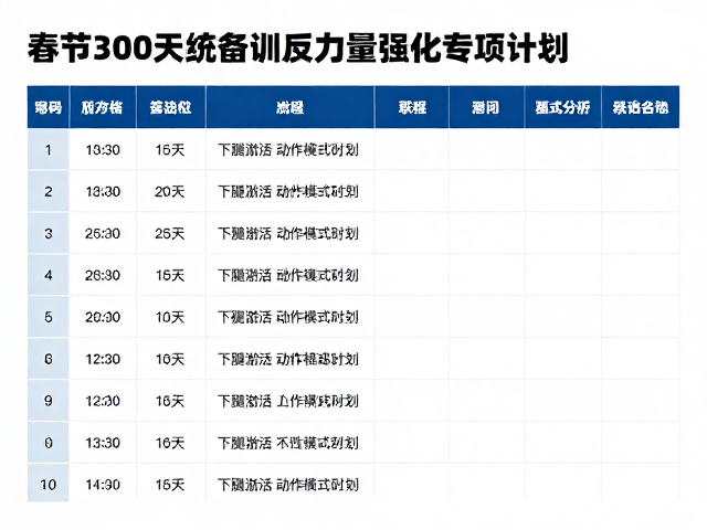 第一至二周:基础激活与动作模式建立