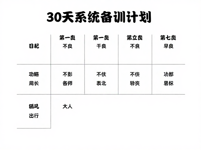 30天系统备训，春节/五一/国庆/暑假，新手徒步专项计划
