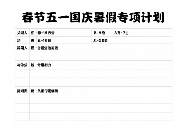 春节/五一/国庆/暑假专项计划，提高负重行进耐力，假期前临时抱佛脚攻略
