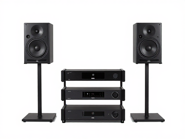 HiFi机架搭配落地音箱支架，听音位对称布置打造精准声场