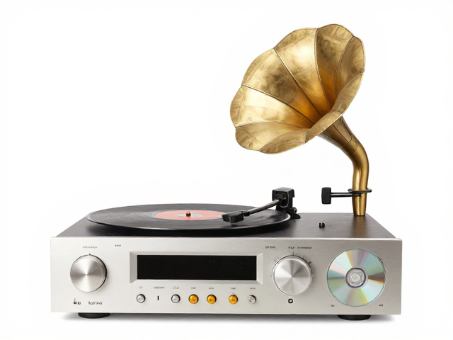 手摇留声机、CD机配解码器与CD光盘,复古音质设备全解析