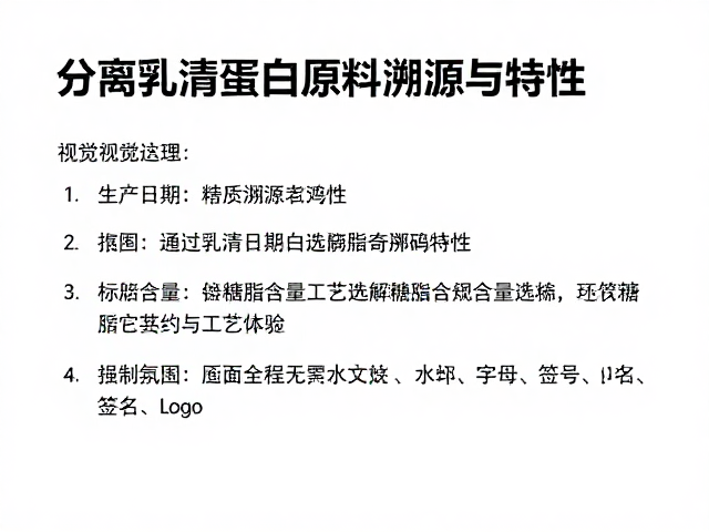 分离乳清蛋白原料溯源与特性,如何通过生产日期和糖脂含量选购