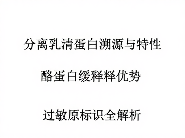 分离乳清蛋白溯源与特性,酪蛋白缓释优势,过敏原标识全解析
