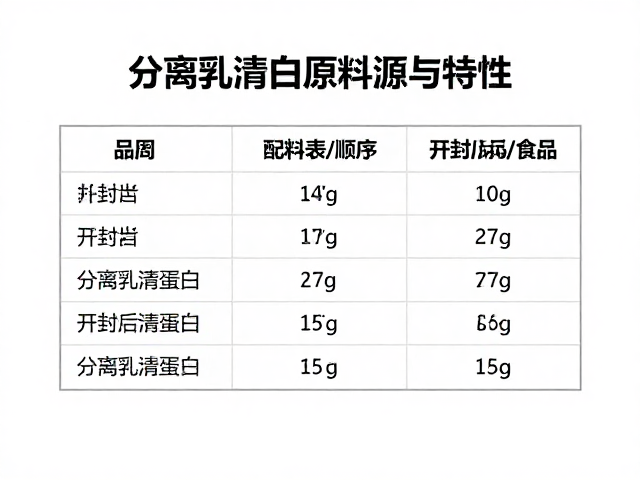 分离乳清蛋白原料溯源与特性，看配料表顺序，开封后尽快食用