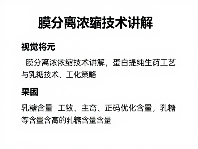 膜分离浓缩技术讲解,蛋白提纯工艺与乳糖含量控制