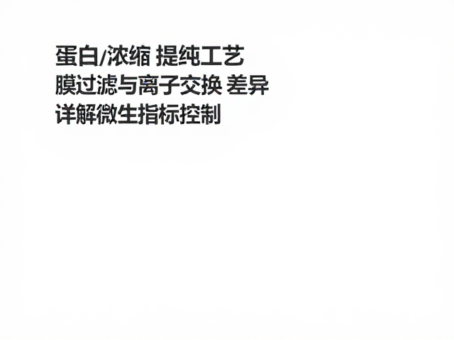 蛋白浓缩提纯工艺，膜过滤与离子交换差异，详解微生物指标控制