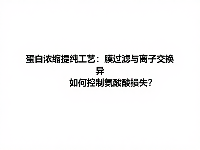 蛋白浓缩提纯工艺,膜过滤与离子交换差异,如何控制氨基酸损失?