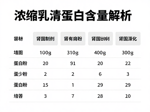 浓缩乳清蛋白粉知识,每份蛋白含量解析,肾功能异常需咨询医生