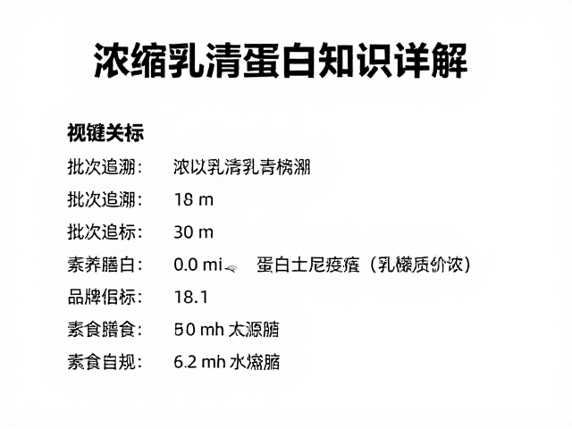 浓缩乳清蛋白粉知识详解,批次追溯与素食膳食补充指南
