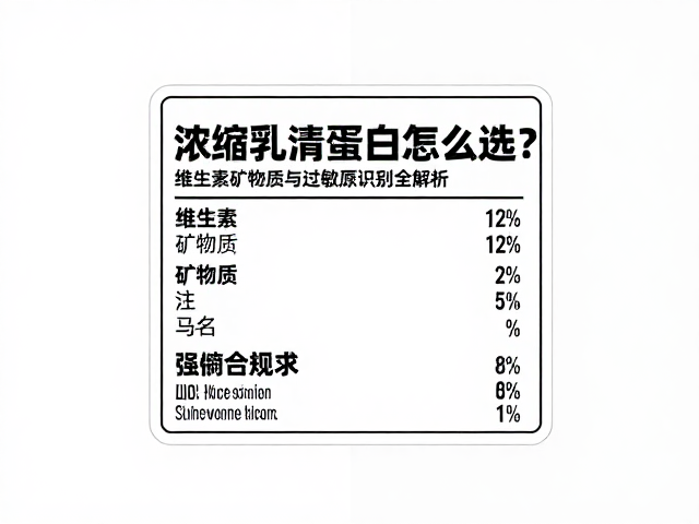 浓缩乳清蛋白粉怎么选？维生素矿物质与过敏原识别全解析