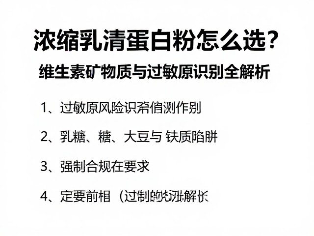 浓缩乳清蛋白粉怎么选?维生素矿物质与过敏原识别全解析