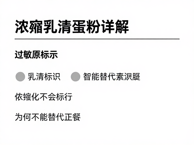 浓缩乳清蛋白粉详解,过敏原标识与为何不能替代正餐