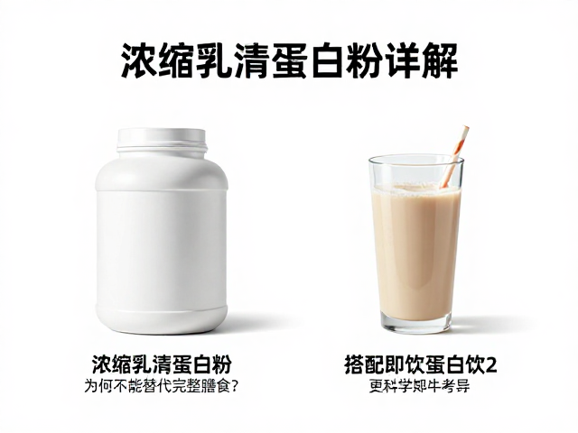 浓缩乳清蛋白粉详解,为何不能替代完整膳食?搭配即饮蛋白饮更科学