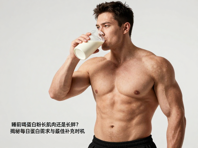 健身睡前喝蛋白粉长肌肉还是长胖？揭秘每日蛋白需求与最佳补充时机