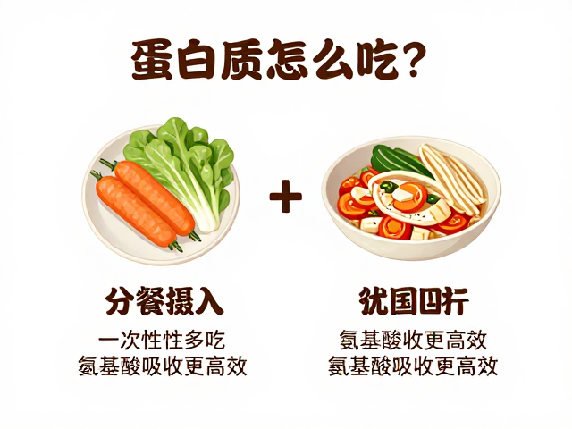 蛋白质怎么吃?分餐摄入比一次性多吃,氨基酸吸收更高效