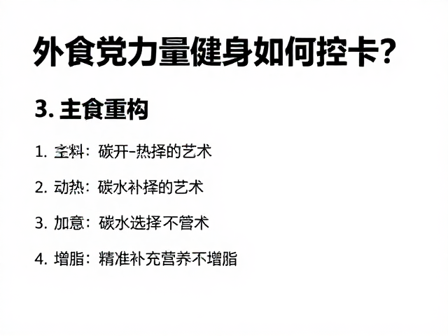 外食党力量健身如何控卡?避开热量叠加陷阱,精准补充营养不增脂