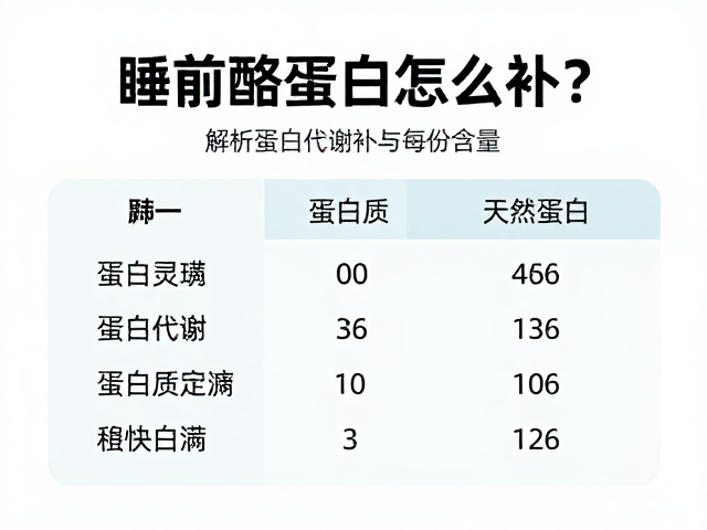 睡前酪蛋白怎么补?解析蛋白质代谢与每份含量