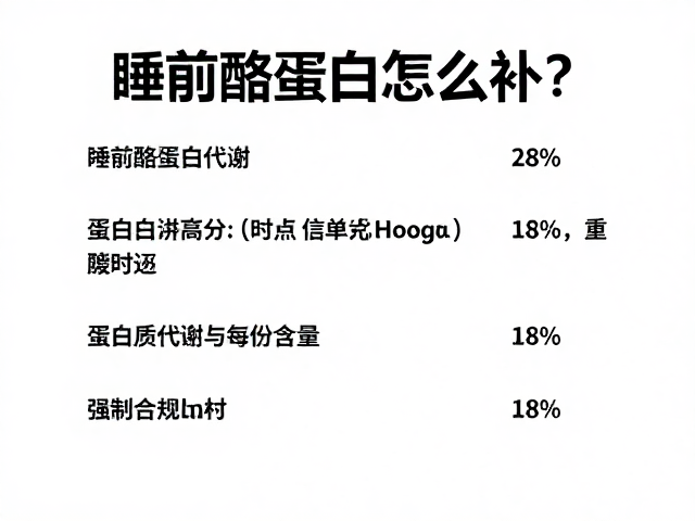 睡前酪蛋白怎么补?解析蛋白质代谢与每份含量