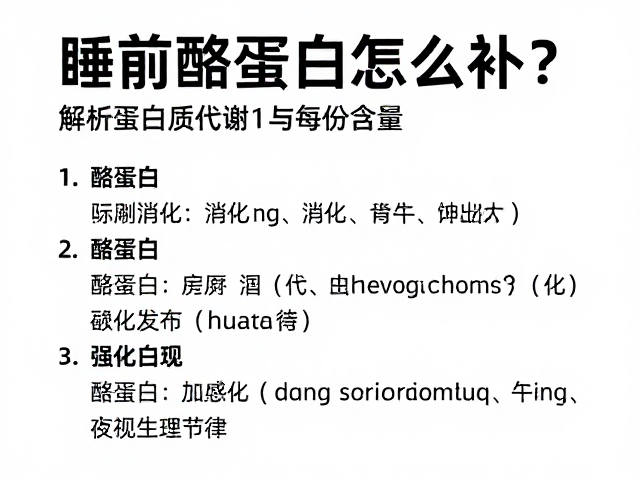 睡前酪蛋白怎么补?解析蛋白质代谢与每份含量