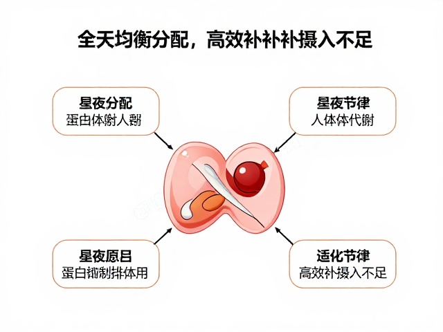 人体蛋白质代谢机制,全天均衡分配,高效弥补摄入不足