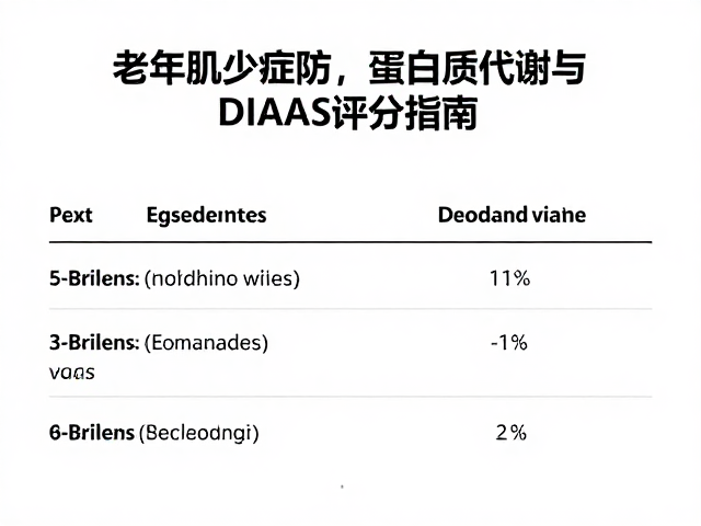 老年肌少症预防，蛋白质代谢与DIAAS评分指南