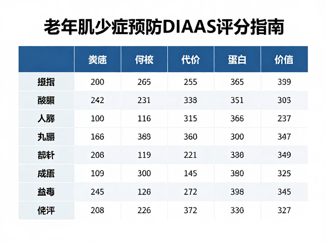 老年肌少症预防,蛋白质代谢与DIAAS评分指南