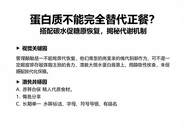 蛋白质不能完全替代正餐?搭配碳水促糖原恢复,揭秘代谢机制