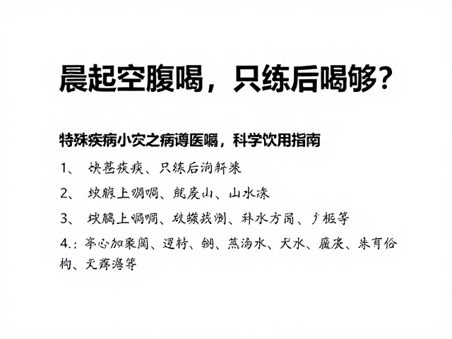 晨起空腹喝、只练后喝够？特殊疾病遵医嘱，科学饮用指南